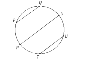 In the circle above with diameter d, chords bar(PQ) and bar(TU) are parallel to diameter bar(RS). If bar(PQ) and bar(TU) are each (3)/(4) of the length of bar(RS), what is the distance between chords bar(PQ) and bar(TU) in terms of d?