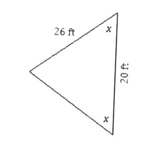 A homeowner drew a sketch of their triangle - shaped garden as shown above. Although the sketch was not drawn accurately to scale, the triangle was labelled with the proper dimensions. What is the value of sinx?