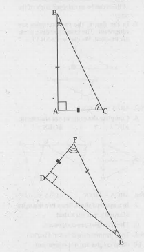 Draw a rough sketch of two traingles such that they have five paris of congruent parts but still the triangles are not congruent.