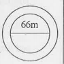 A circular flower bed is surrounded by a path 4m wide. The diameter of the flower bed is 66 m. What is the area of this path? (Take pi=3.14)