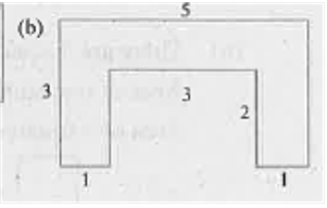 By splitting the following figures into rectangles, find their areas (The measures are given in centimetres).