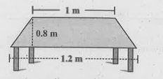 The shape of the top surface of a table is a trapezium.Find its area if its parallel sides are 1m and 1.2 m and perpendicukar distance between them is 0.8 m.