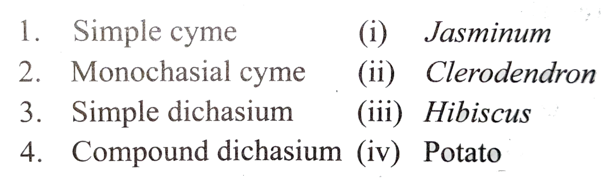 Match the following columns