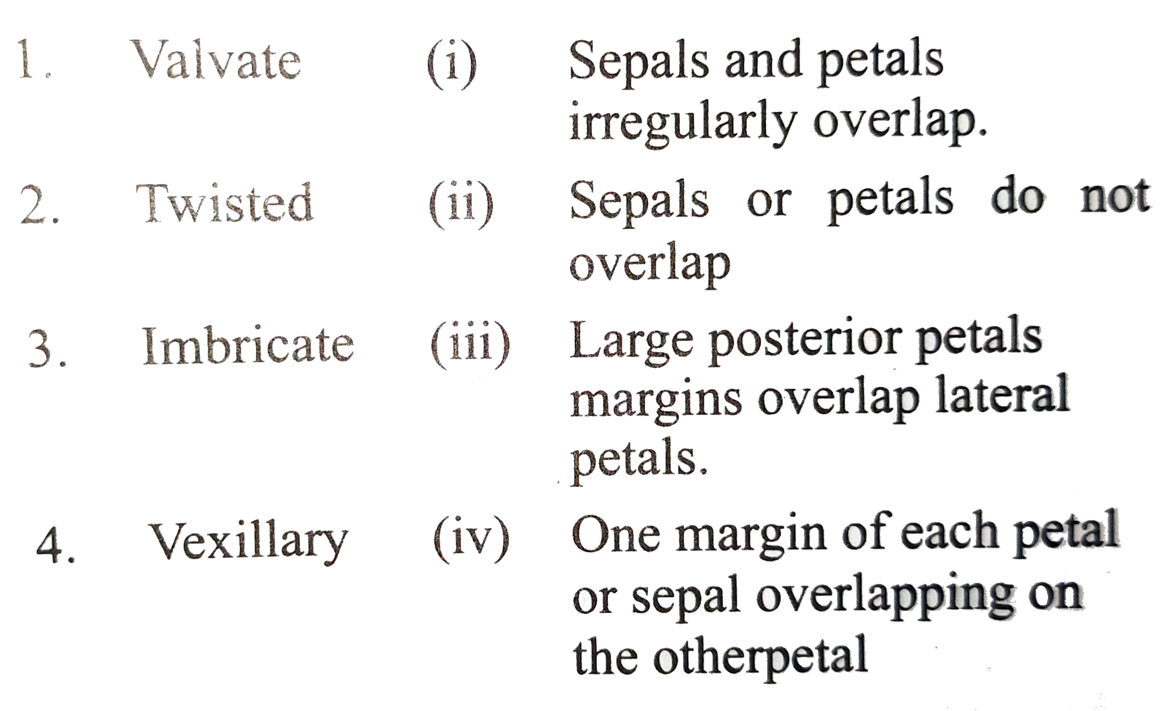 Match the following columns