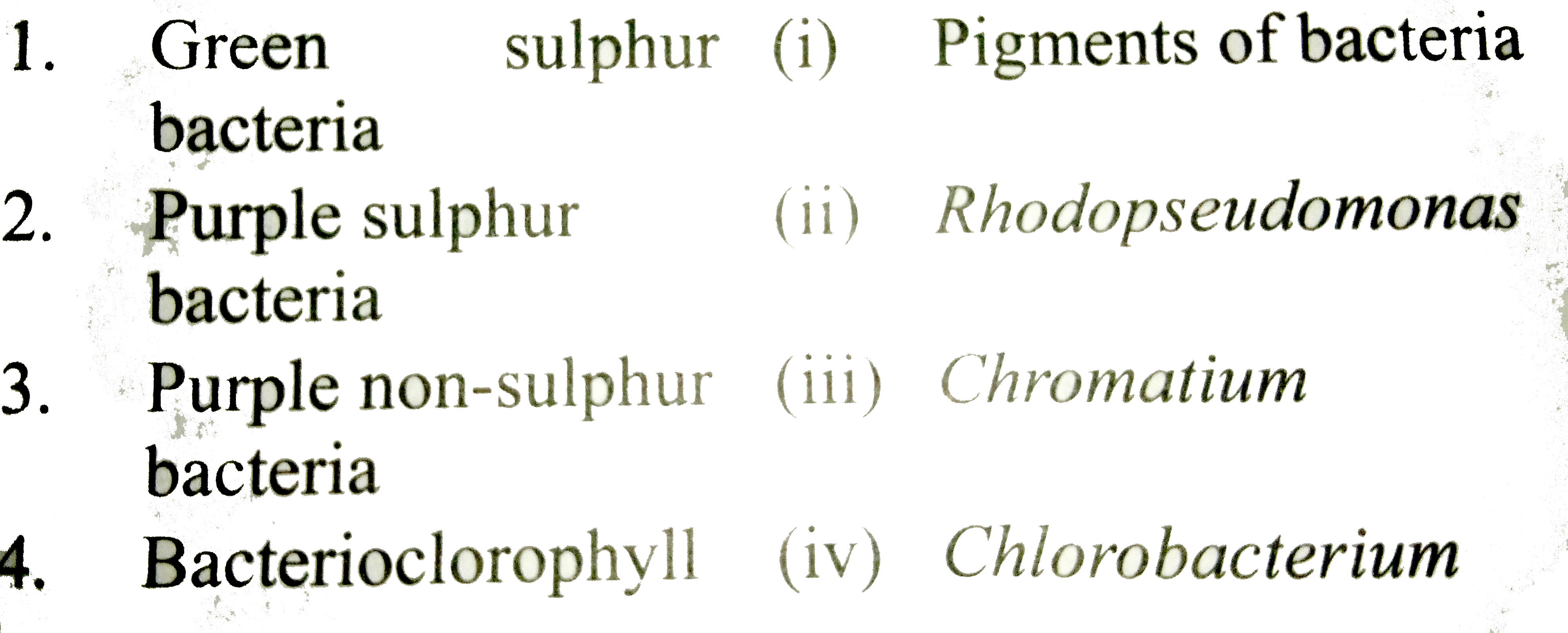 Match the following columns