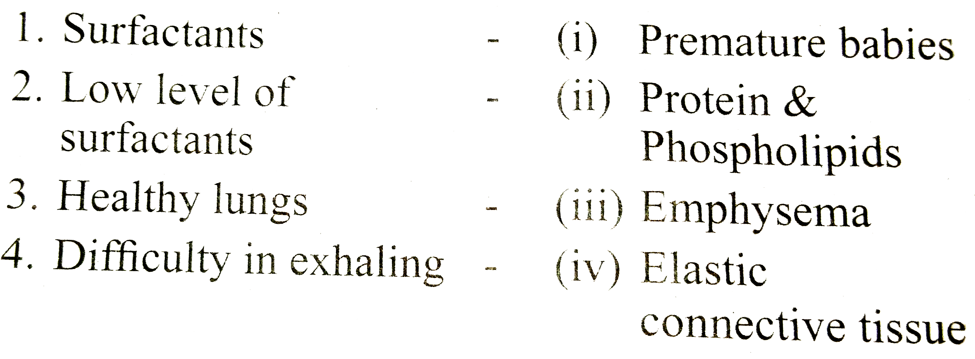 Match the following columns