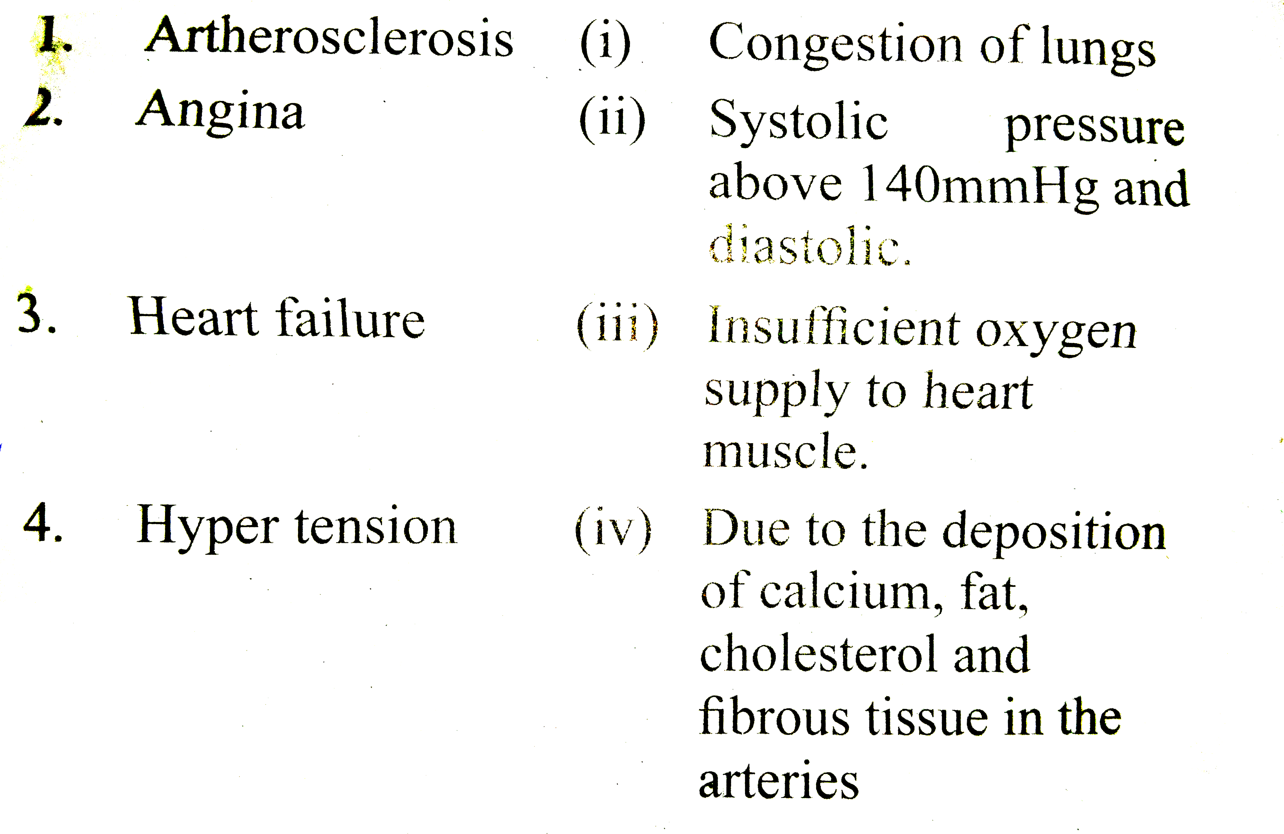 Match the following columns