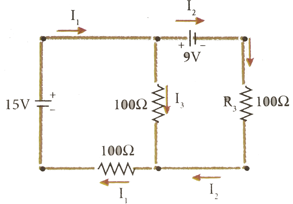 Calculate the currents in the following circuit.