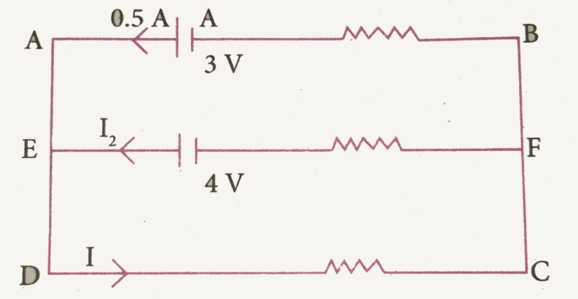 Using Kichhoff's law in the given circuit determine the voltange drop a cross the unknown resistor 'R'