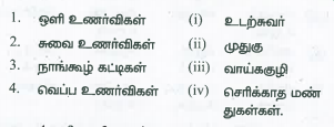 கீழ்க்கண்டவற்றைப்‌ பொருத்தி சரியான விடையைக்‌ கண்டறி.