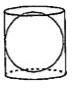 A right circular cylinder just incloses a sphere of radius r (see fig.) Find.   (i) Surface area of the sphere.   (ii) Curved surface are of the cylinder.   (iii) Ratio of the area obtained in (i)and (ii).