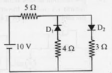 the circuit has two oppositely connected ideal diodes in parallel. What is the curenet ideal dioddes in parallel. What is the current foll. In the circuit?