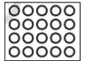 Shade : (3)/(4) of the circles in box (d)