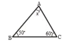 Find the value of the unknown 'x' in the following triangles.