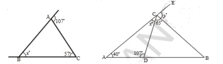 In the following figures, find the values of x and y.