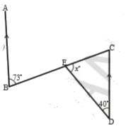 Find the value of angle ‘x’ in the figure.