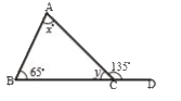 In the figure, find the values of x and y.