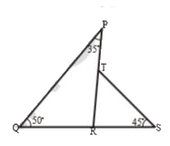 In the adjacent figure, find       angle PRS