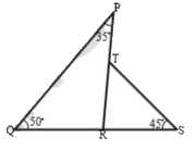 In the adjacent figure, find        angle PRQ