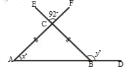 Find the angles x and y in the following figure.