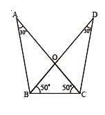 In the adjacent figure   (i) Are  Delta ABC  and Delta DCB  congruent ?    (ii) Are  Delta AOB  congruent to  Delta DOC  ?   Also identify the relation between corresponding  elements and give reason for your answer