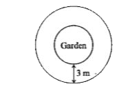 A circular garden is surrounded by 3 m wide path. The circumference of the garden excluding the path is 88 m.      What is the area of the path surrounding the garden?