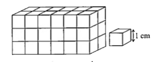 A rectangular prism is made by joining some cubes as shown in the given figure. The volume of each small cube is 1 cm^(3).      The volume of a rectangular prism is