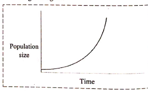 Explain the growth curve of population shown in the given figure .