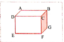 Answer the following questions :   A metal block having mass 45 kg with its length 150cm ( AB = 150 cm ) , breadth 50 cm (AD = 50cm ) and height 30 cm ( DE= 30cm ) is shown in the given figure   Calculate the pressure exerted by the metal block when it is made to lie on a table top with the surface :   ABCD :