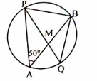 दिलेल्या आकृतोमध्ये, जर m angle PAB = 50^@, m angle PQB=