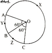 In the given firgure, m(arc AYB) = m(arc BZC), then m(arc AXC).