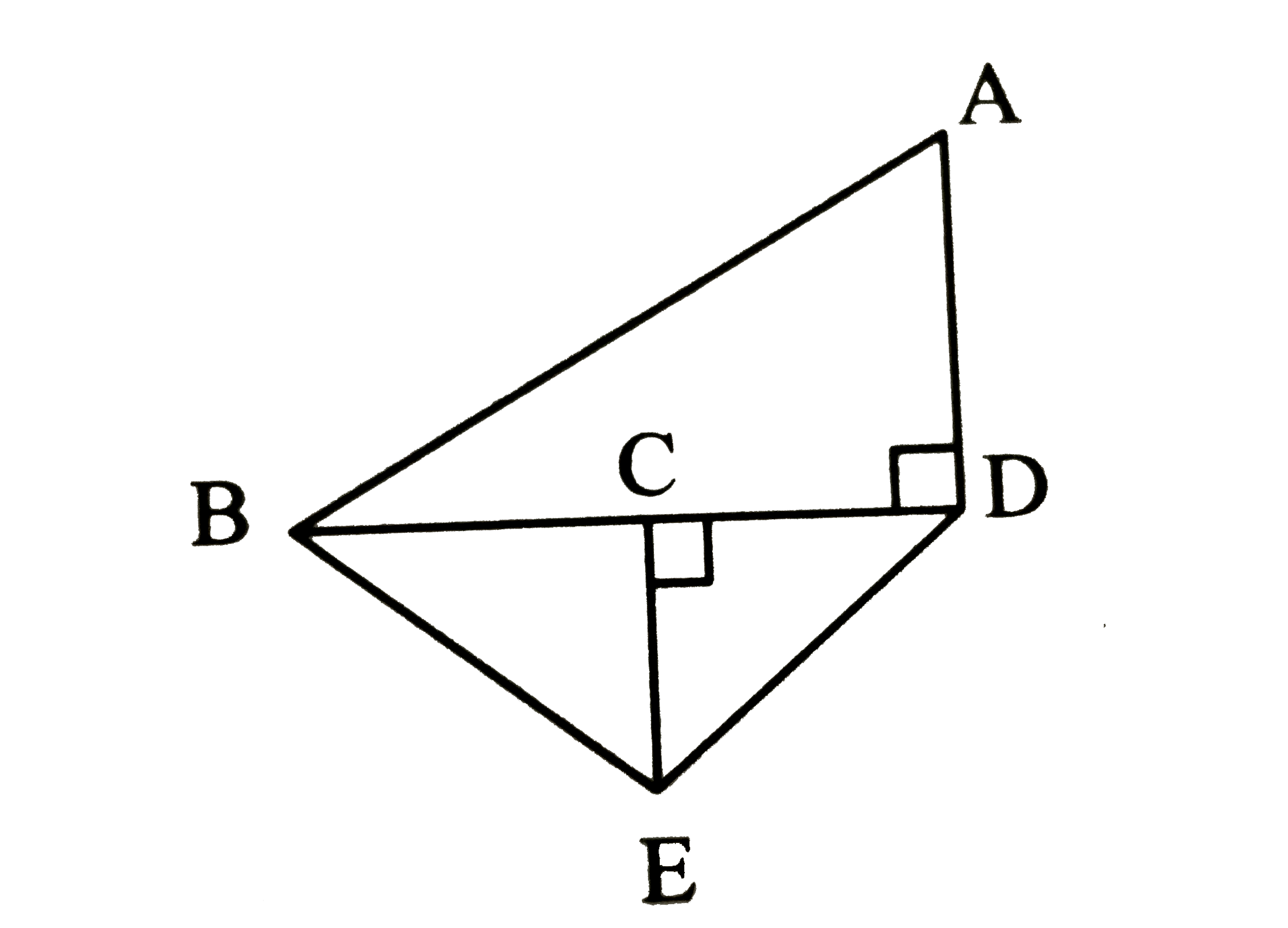 In the given figure, if AD = 5 cm and CE = 3 , then (A(DeltaABD))/(A(DeltaBED))= .