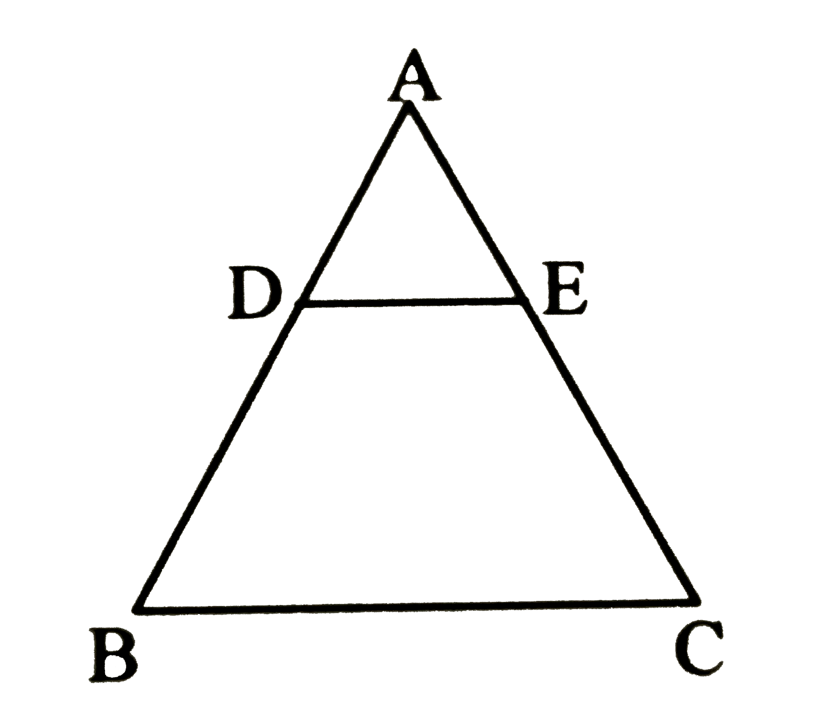 In the given figure, DE abs() BC. If AB = 12 cm and AD = 3cm, then AE : EC =