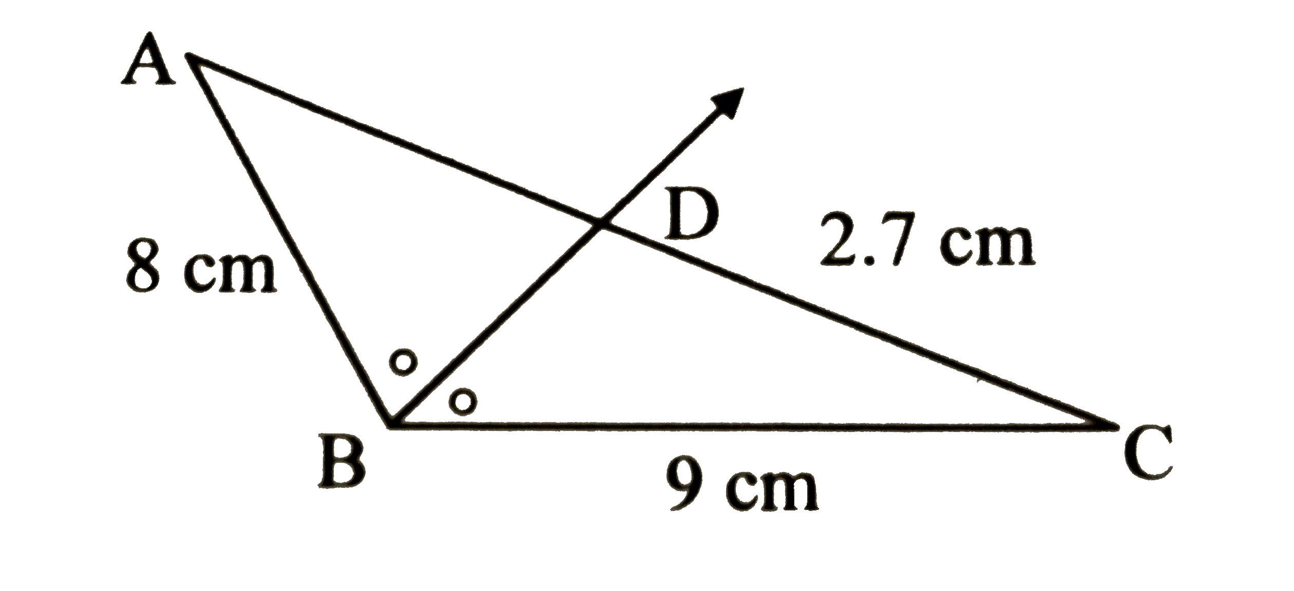 Ray BD is the angle bisector of angleABC. The perimeter of DeltaABC is