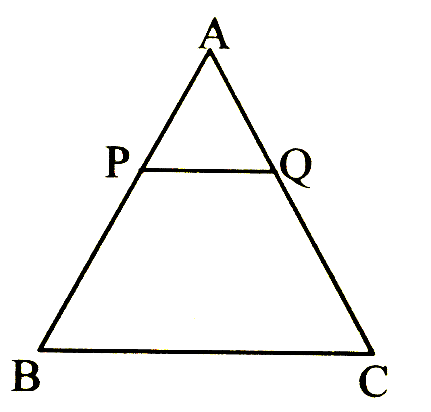 In the given figure, if seg PQabs() seg BC such that (AP)/(AB) = 2/5, then (PQ)/(BC) is equal to