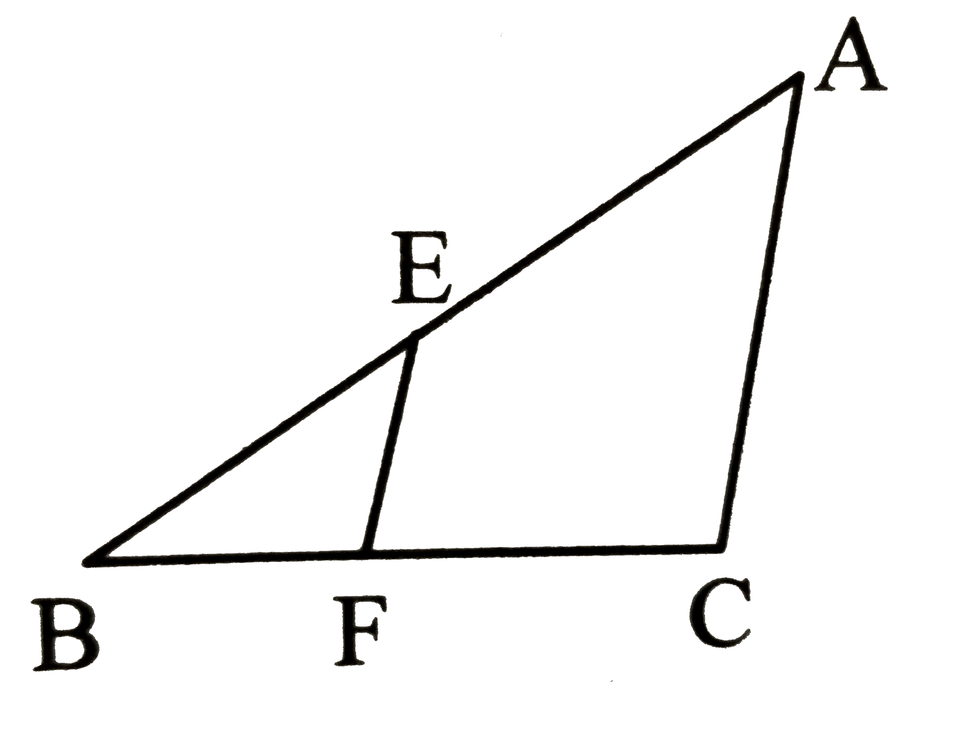 In the adjoining figure, seg EFabs() side AC, AB = 18, AE = 10, BF = 4. Find BC.