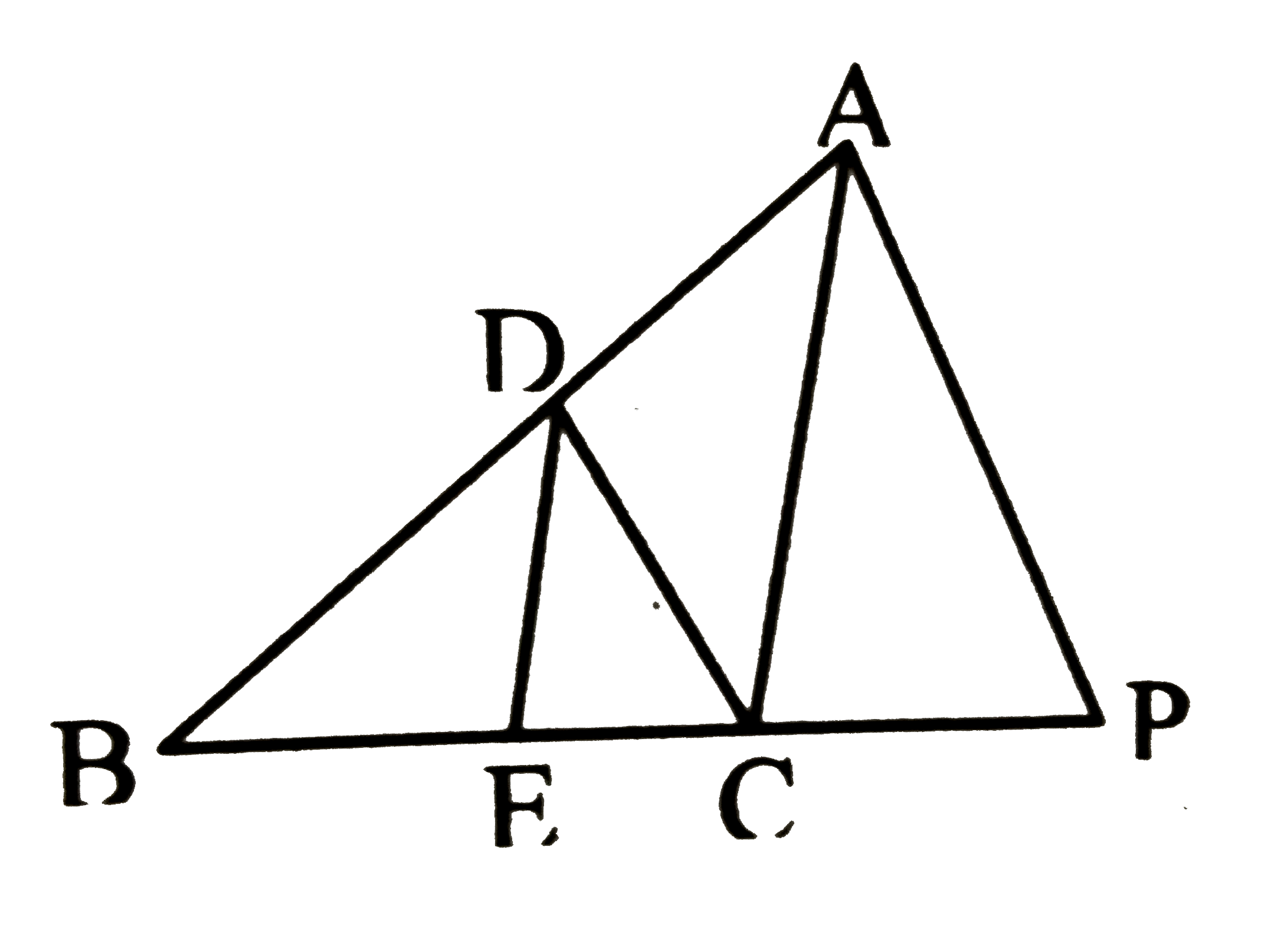 In the adjoining figure,seg DEabs()side AC and seg DC abs()side AP.   Prove that (BE)/(EC) = (BC)/(CP).