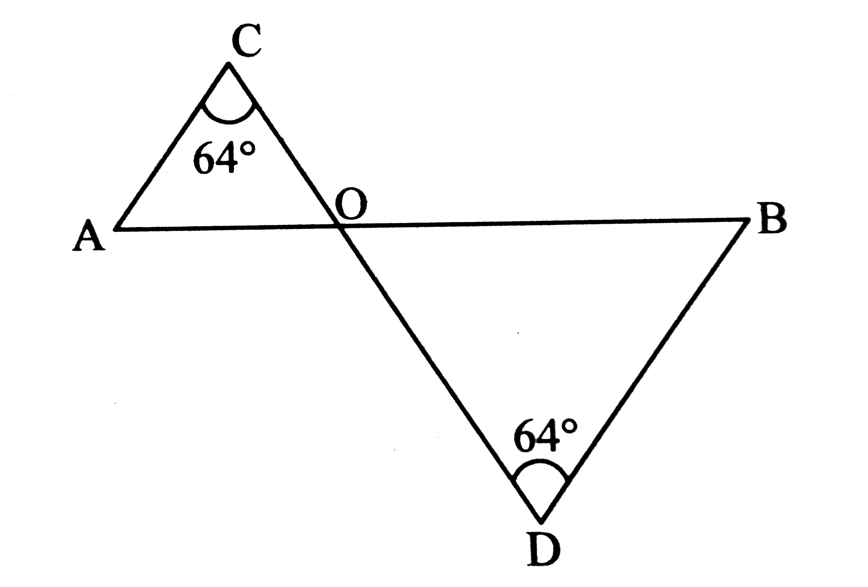 Are the triangle shown in the figure below similar? If so, by which test of similarity?