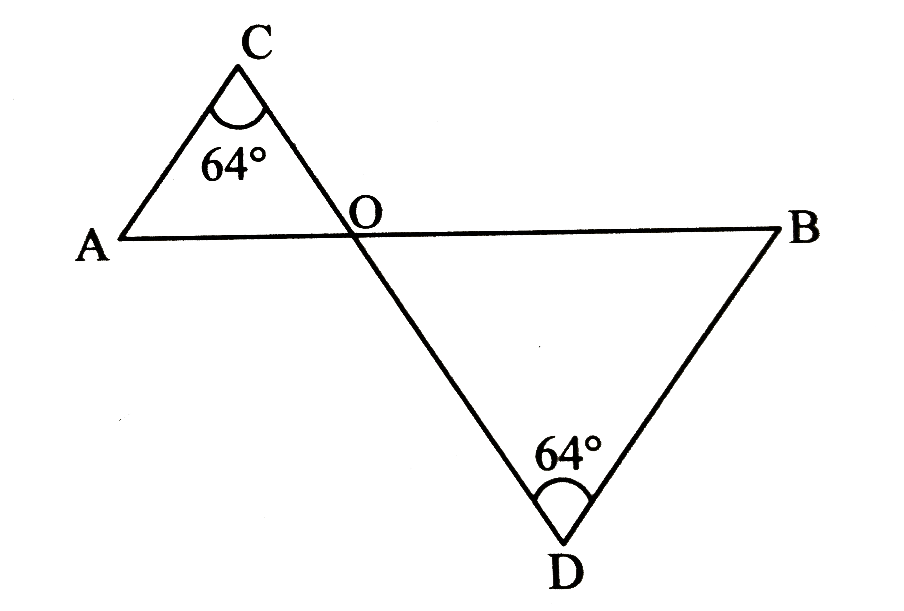 Are the triangle shown in the figure below similar? If so,  by which test of similarity?