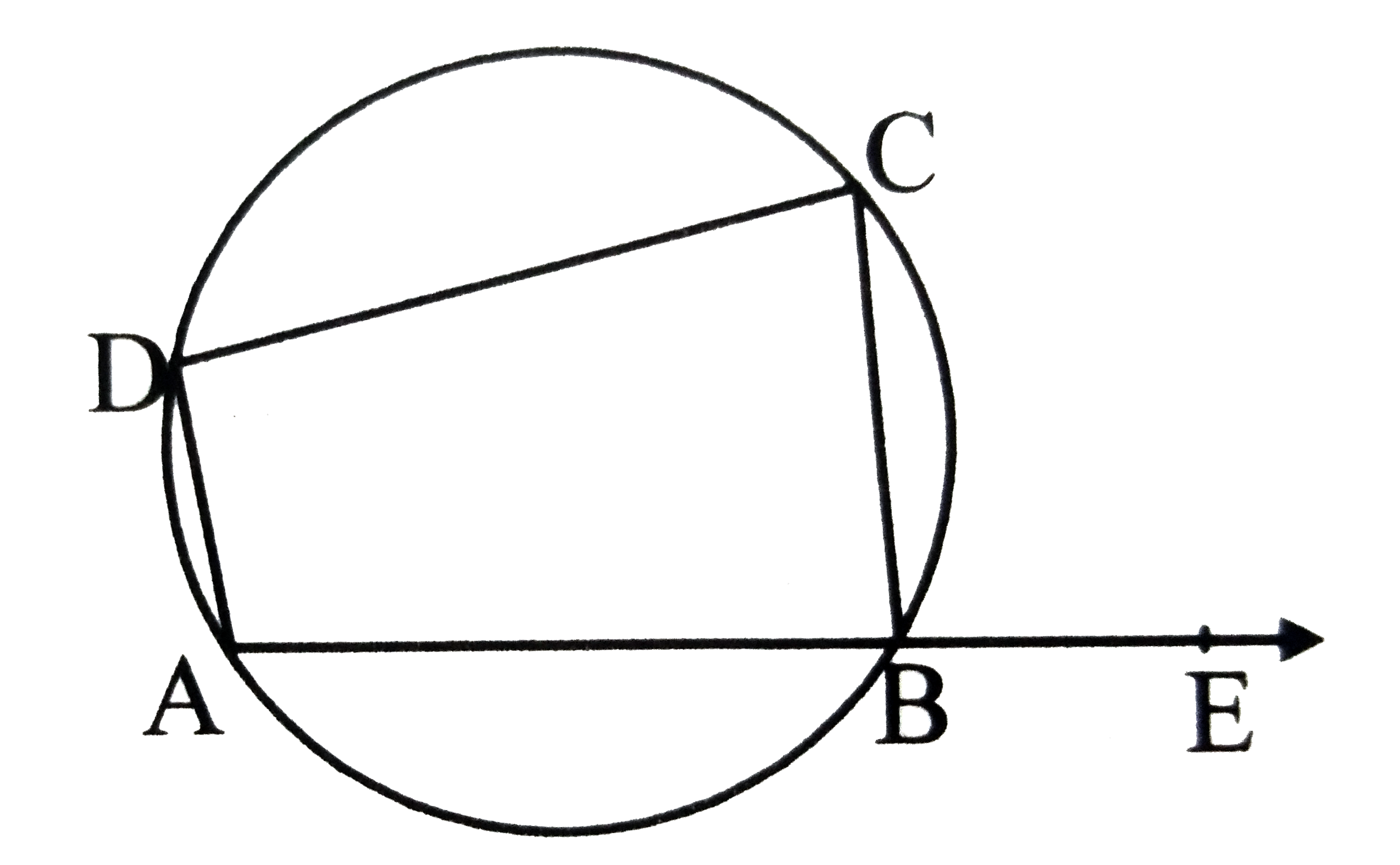 square ABCD is a cyclic quadrilateral . m (arc ABC) =230^@ . Find angleABC,angleCDA and angleCBE.