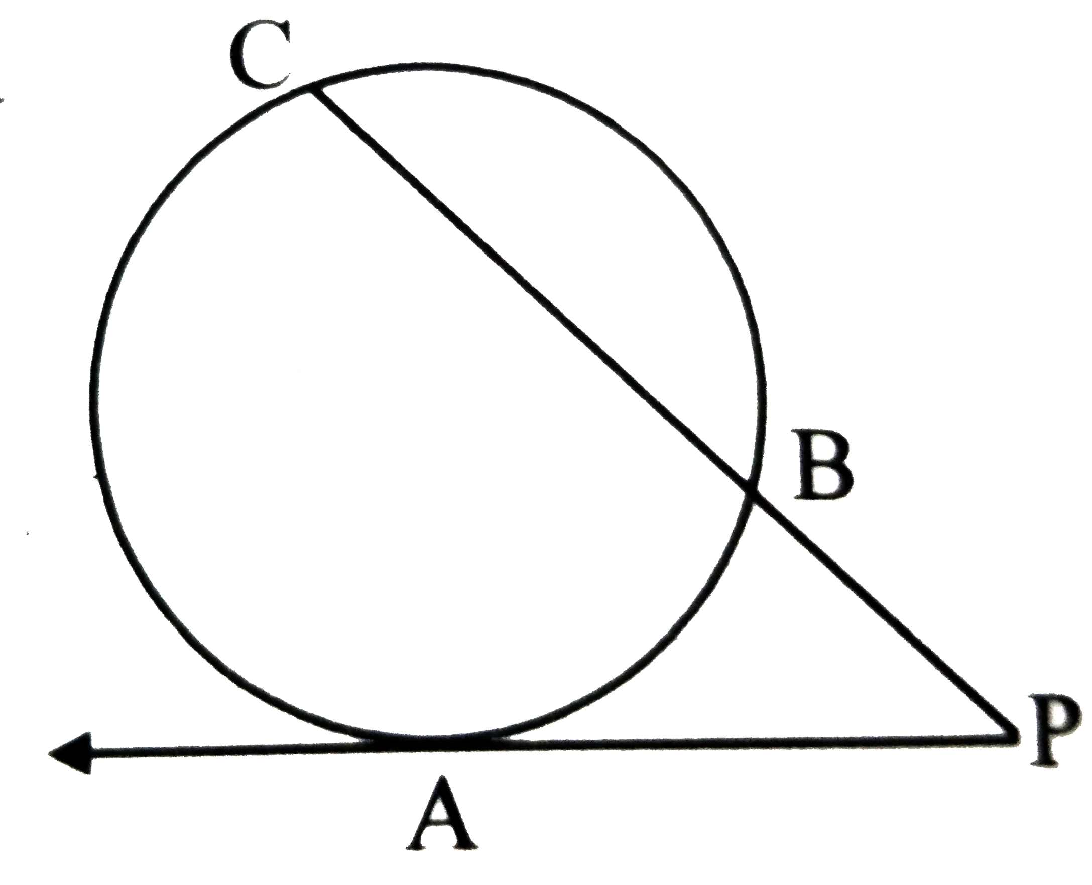 In the given figure, a tangent segment PA touching a circle  in A and a secant PBC are  shown If AP=15 cm and  BP=10cm , find the Length of PC.