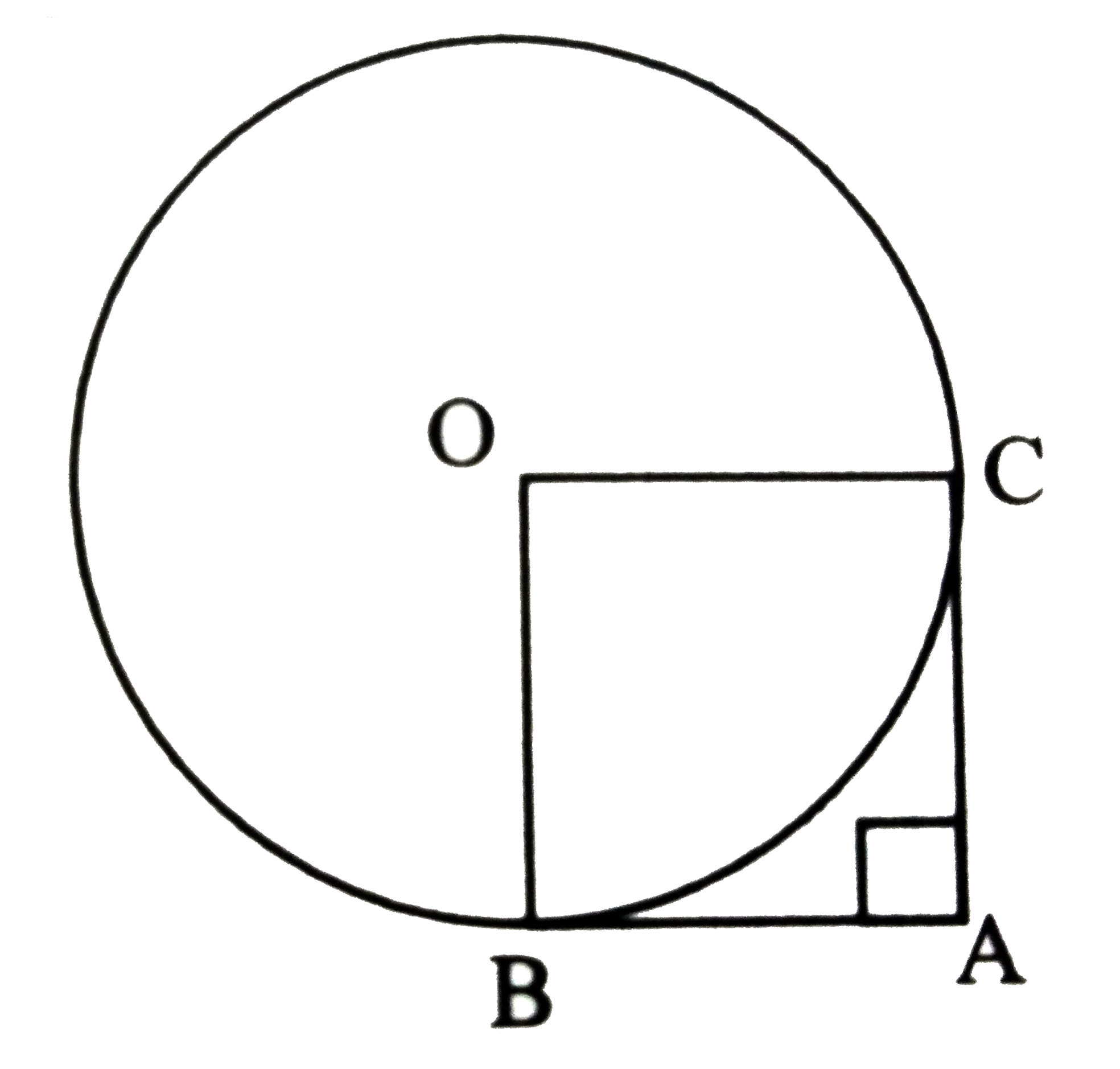 In the given figure , O is the centre of the circle. AB and AC are  tangents to the circle such that BAbotCA.  Prove that square BACO is a square.