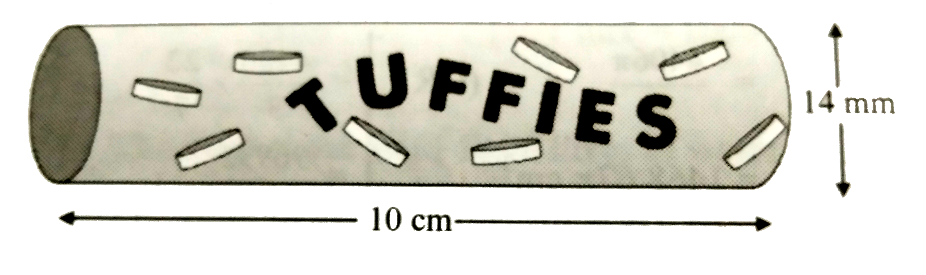 In the given figure, a cylindrical wrapper of flat tablets is shown. The radius of a tablet is 7 mm and its thickness is 5 mm. How many such tablets are warpped in the wrapper?