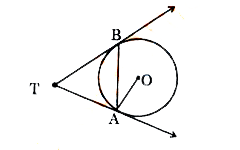 In the given figure, TA and TB are tangents to the circle with centre 'O'. If  angleATB = 80^(@), then find the measure of angleABT.