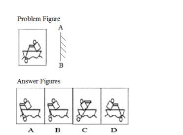 Which of the Answer Figures is the correct mirror image of the given Problem Figure?