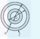 The inner and outer Radius of ring I of a darboard are 15 cm and 17 cm respectivley and those of ring II are 12 cm and 13 cm respectivley. What is the total area of these two rings?