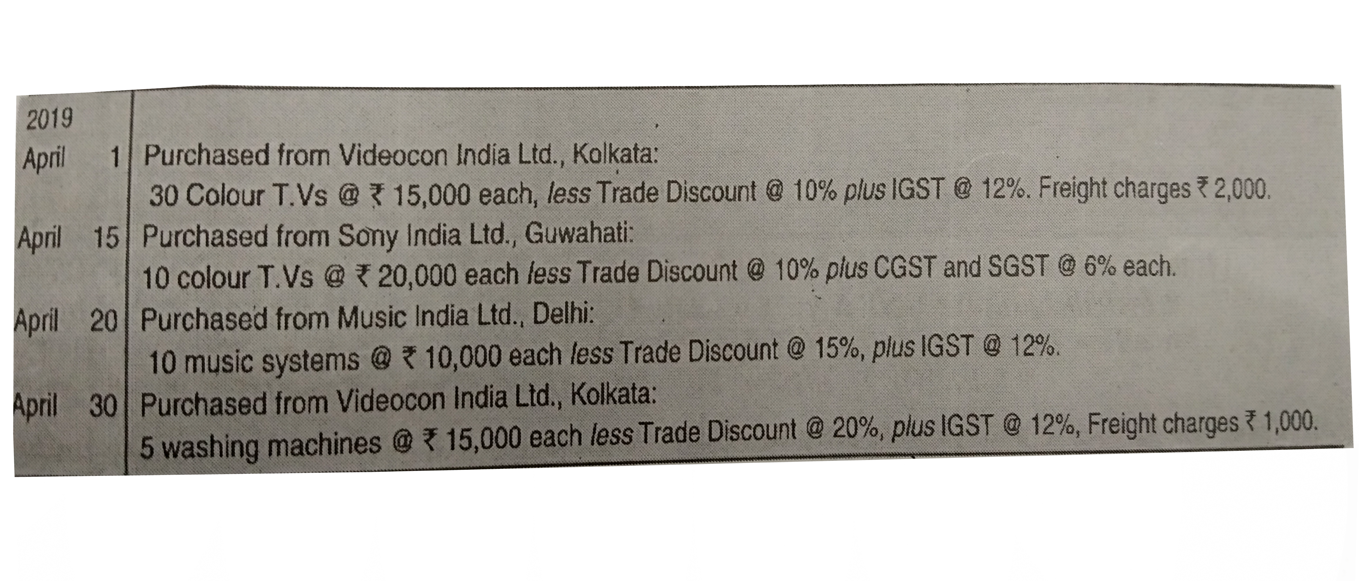 From the following transactions of Kamal, Guwahati, prepare Purchases Book and post into Ledger: