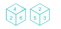 Two different positions of the same dice are shown below, the six faces of which are numbered 1 to 6. If 4 at the bottom of the dice then find the number on the face opposite to the one having  4.