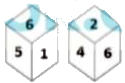Two different positions of the same dice are shown below the six faces of which are numbered 1 to 6. Find the number opposite to the face having 3.