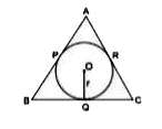 A triangle is circumscribed on the circle of centre O in such in such a way that sides AB = 12 cm, BQ = 7, and CQ = 5 cm . Calculate the length (in cm ) of side AC